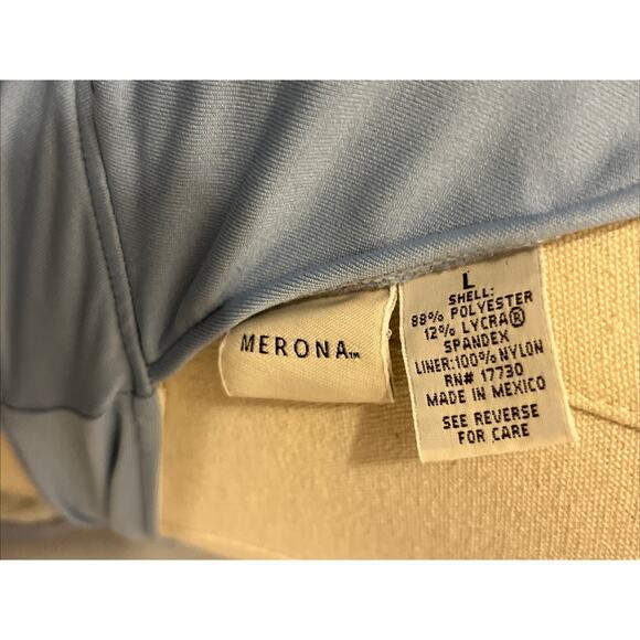 Sexy Bikini Set Light Blue Halter V-Neck Top Size L & Dark Blue Thong Bottom M - Picture 3 of 13